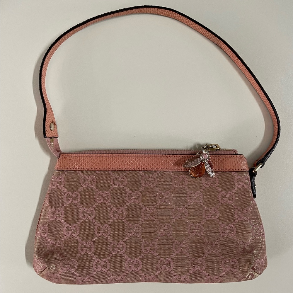 Pink Metallic Canvas & Lizard Tom Ford-Era Gucci Bag